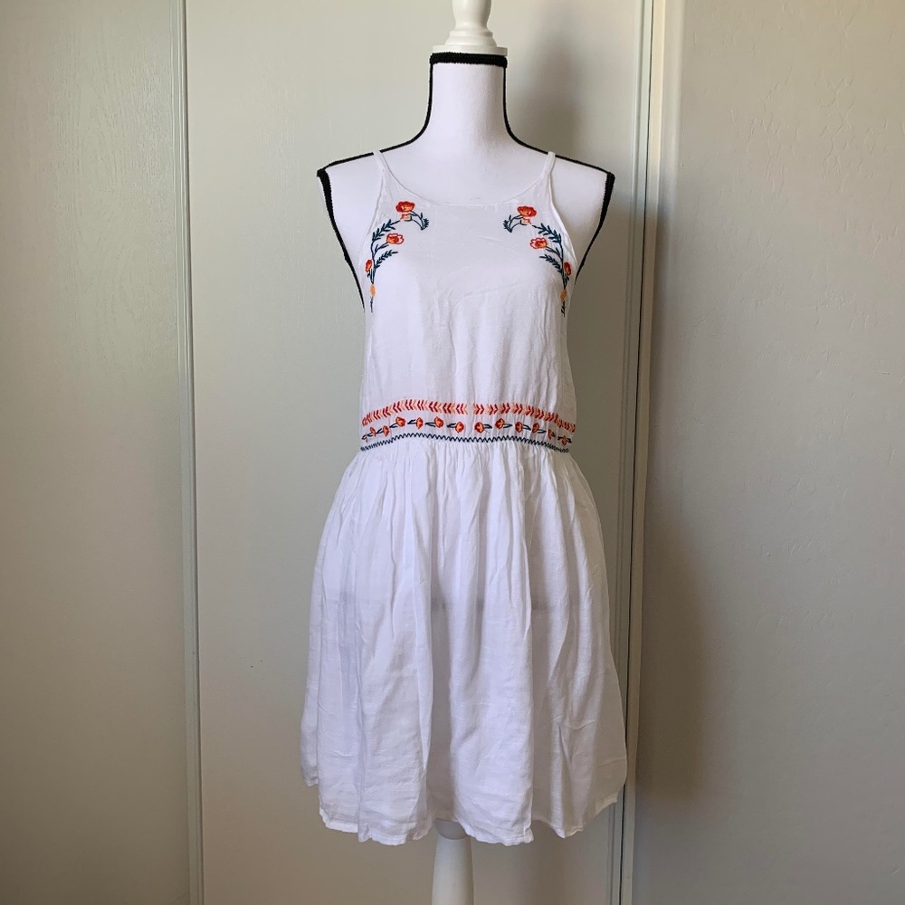 - Lulus embroidered halter neck white dress …